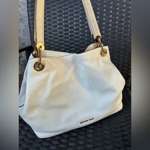 Michael Kors white Shoulder Bag with Gold Accents